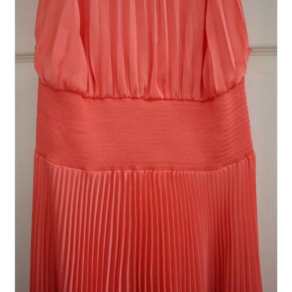 A.L.C 6DRES00832 Women's Sz 12 Malliot/Coral Renzo Pleated Blouson Dress - Picture 4 of 14
